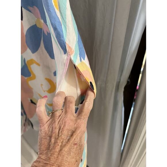 Rachel Zoe Linen Multicolor Tropical Print Tank Shift Dress Sz Xs NWT Resort - Picture 2 of 6